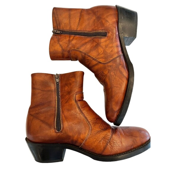 Durango Mens Leather Boots Ankle Zip Up Cowboy Western TR824 Brown Size … - Picture 9 of 11